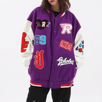 China Factory custom design baseball jacket long sleeves unisex sport wear varsity jackets for sale