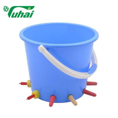 China Blue Calf Feeding Bucket With Teat , High Strength 10 Teat Calf Feeder for sale