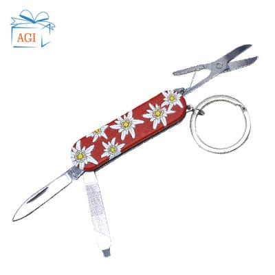 China Promotional Portable Outdoor Multifunctional Tool Knife Stainless Steel Gifts Key Chain for sale