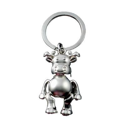 China Promotion & Custom Cute Gift 3D Metal Cash Cow Shaped Key Chain for sale