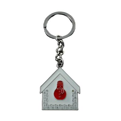 China Promotion & Cheap Custom Shape Metal Alloy Home Gift Keepsake Key Chain With Printed Logo for sale