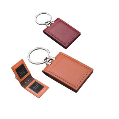 China Promotion & Mini Gift Portable Cheap Leather Digital Key Chain Photo Frame, Pocket Key Holder Leather for sale