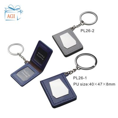 China Promotion & gift folding photo frame key chain classic leather keychain for sale