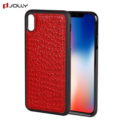 China Eco-friendly Shock Absorption First Layer Cow Leather Case Cell Phone Back Cover Case For iPhone Xs Max for sale