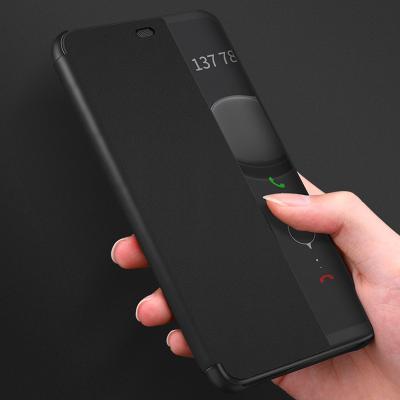 China Luxury Slim Auto Wake Flip Smart View Window Phone Case Leather Cover For Huawei Mate 20 Lite Case for sale