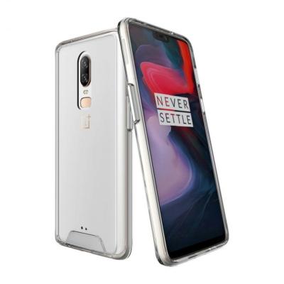 China Pc+tpu Co-molded back clear transparent case PC TPU phone cover case for oneplus6 for sale