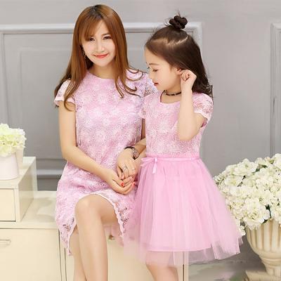 China Wholesale 100% Polyester China Supplier Kids Matching Mother Daughter Girl Kid Dress for sale