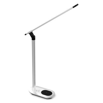 China Qi Eye-Caring LED Desk Lamp with Wireless Charging Base with USB Charging Port for sale