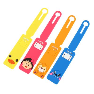 China Luggage Personalized 3D Logo Soft Silicone Custom PVC Travel Rubber Luggage Tag for sale