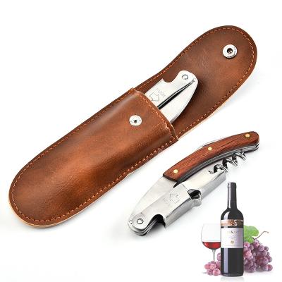 China High Quality Viable Wooden Professional Wine Opener Multifunctional Screw Handle Corkscrew Wine Bottle Opener Portable Cook Tools for sale