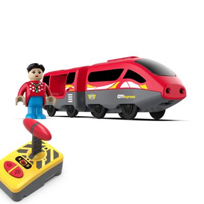 China Durable ABS Children's Educational Remote Control Drag Track Toy Locomotive Car for sale