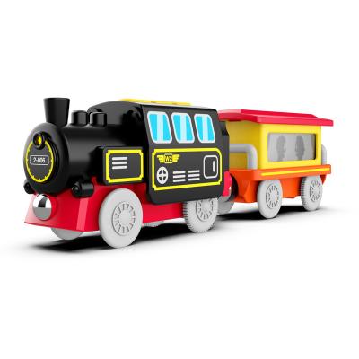 China Durable Wholesale Children's Electric Locomotive ABS Track Retro Train Model Toy for sale