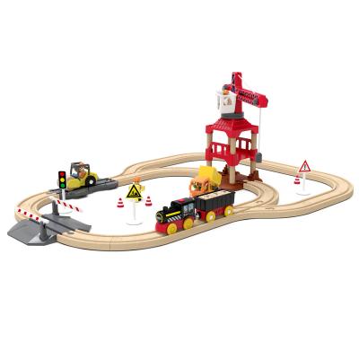 China Durable Brand New Kids Thinking Exercise Train Wooden Track Toy Set Suitable For Toddlers Eco-friendly Toys for sale