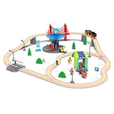 China Durable Natural High Quality Education OEM Factory Wholesale Toys City Rail Train Set for Kids for sale