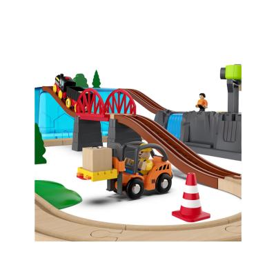 China High Quality Durable Luxury Educational Wooden Track Set Train Track Toys Kids Wooden Toys for sale