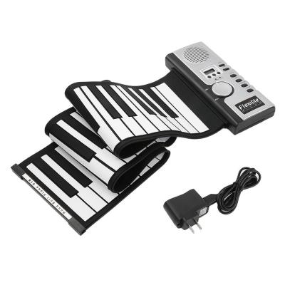 China Flexible Toy 61 Keys Battery Operated USB Electronic Piano Keyboard Silicone Roll Up Piano Portable Electric MINI Soft Piano With Speaker for sale