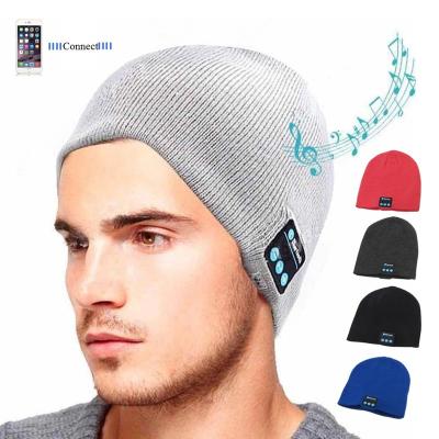 China Mp3 Beanie Knitted Plus Velvet Winter Magic Smart Hat JOINT Wireless Speaker MIC Handheld Music Headphone Mp3 Hat for sale