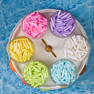 China Festive & Party factory direct mix color candy edible molded pearlized colorful rainbow sprinkle stems in 130g bottle edible cake decoration for sale