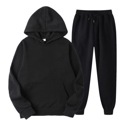 China Breathable Spring Autumn Fleece Hooded Pullover Mens Womens Suits Sweatshirts+Sweatpants 2 Piece Set for sale