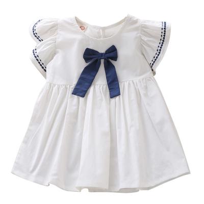 China Anti-static the pilot girl disheveled dress sweetly short sleeve bowknot paragraph dress a lovely for sale