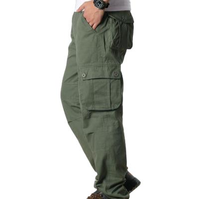 China Anti-Wrinkle Mens Cargo Pants Mens Casual Multi Pockets Pants Mens Straight Soft Long Pants Plus Size for sale