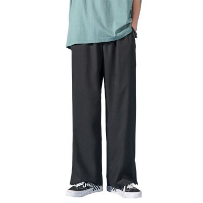 China Anti-wrinkle summer slim casual pants men's loose wide leg cargo pants men's trousers and slacks for sale