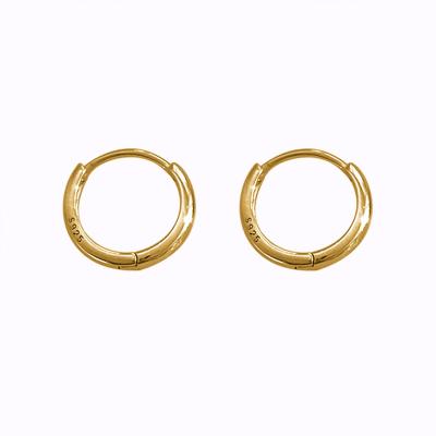 China Diy Minimalist 8mm 10mm 12mm CLASSIC Minimalist 8mm 10mm 12mm Gold Silver Circle S925 Sterling Circle Ear Buckle Earrings for sale