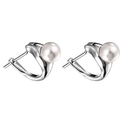 China Women's Luxury Geometric Earrings Sterling Silver Pearl Stud Irregular Design Unique CLASSIC 925 Underwear Accessories for sale