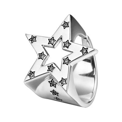 China POP Custom Press On Studs S925 OEM Stars Sterling Silver Fashion Jewelry Rings For Men for sale