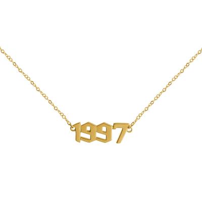 China CLASSIC Fashion Year Number Necklaces Gold Plated Custom Sliver Color Long Chain for sale