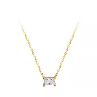 China CLASSIC Silver Custom High Quality Gold Plated Necklace Women Zircon Necklace for sale