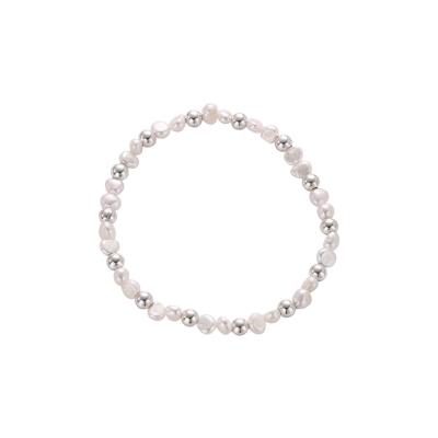 China Wholesale CLASSIC DIY S925 Sterling Silver Natural Stone Pearl Beaded Adjustable Bracelet For Women for sale