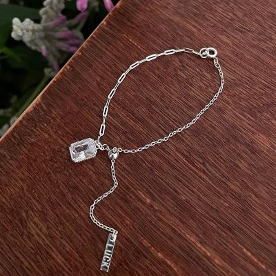 China Other Best Selling 18cm Zircon Pendant 925 Sterling Silver Bracelets Bangles For Women Hypoallergenic Gifts for sale