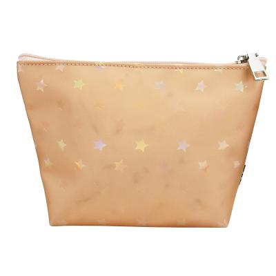 China Custom Made Makeup Pouch Women Toiletries Travel Fashion PU Gold Cosmetic Bag For Women for sale