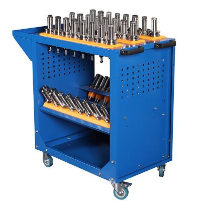 China Steel 3 Tier Utility Trolley Mobile Warehouses Tool Machining and Storage Trolley With One Drawer BT 40 CNC Tool Carts CNC BT 50 C6-0118 for sale