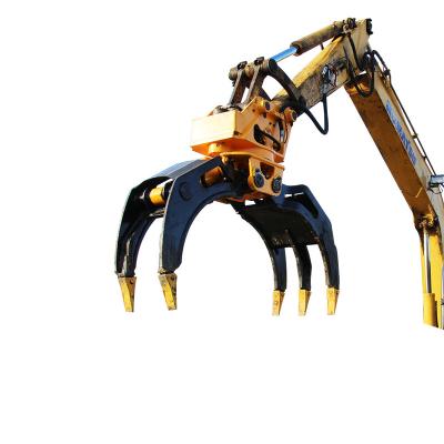 China Factory JT04 Excavator Wood Log Grapple 360 ​​Degree Rotation Durable Stone Grapple for sale