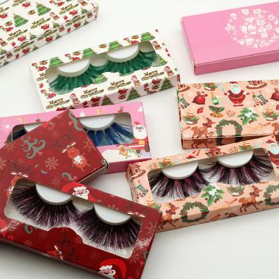 China Custom 25MM Thick Loop Mink Eyelashes Logo Eyelash Case Extra Dramatic Super Fluffy Colorful 3D Mink Long Eyelash for sale