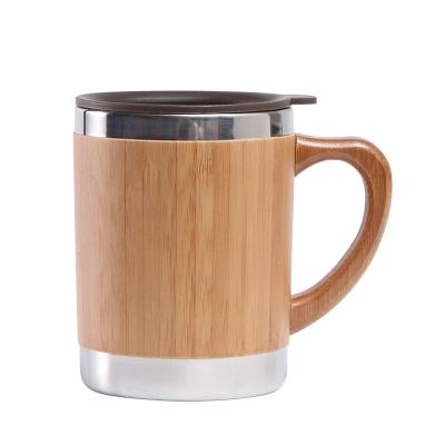 China Sustainable Single Cup Bamboo Coffee Mug With Cover for sale