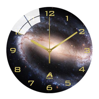 China Simple Minimalist Style Glass Wall Clock Design Customized Printing Logo Picture for sale