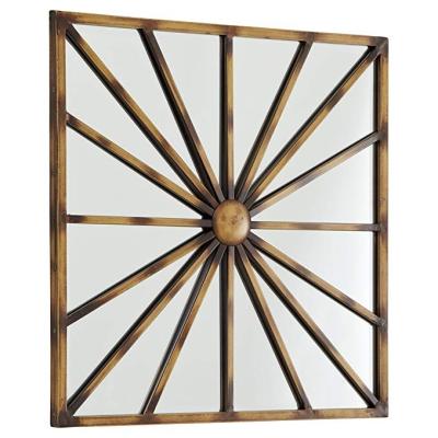 China Art Deco Mirror With Antique Gold Metal Frame For Living Room Decoration for sale