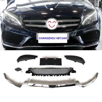 China Plastic Car Front Bumper Grille Lip Body Kit For Benz C Class W205 2015-2018 2058851374 2058851474 2058851574 for sale