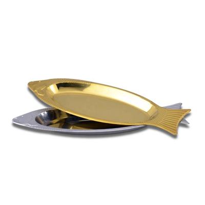 China Best Viable Selling Products Mirror Polishing Stainless Steel Dinner Dish Sets With Fish Shape for sale