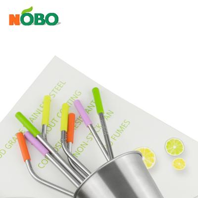 China Wholesale 6mm Viable Colorful Custom Reusable Straw Cover Silicone Reusable Tips For Metal Straws for sale