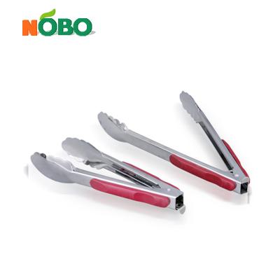 China Family Kitchen Viable Tools Household Kitchen Products Accessories Household Handle Metal BBQ Grill Plastic Tongs for sale