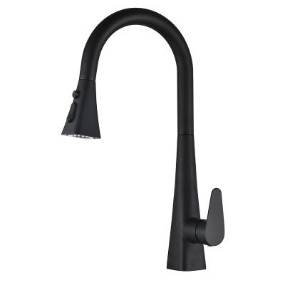 China Pull Out Spray TB-4107 Tengbo High Quality Stainless Steel Deck Mounted Single Handle Matte Black Kitchen Faucet for sale