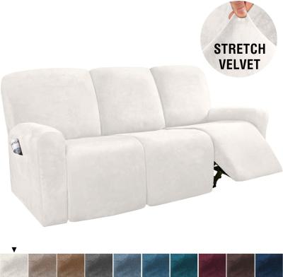 China 3 Modern Recliner Covers Seat Sofa Recliner Slipcover Luxury Velvet Sofa Cover For Recliner Hot Sale for sale