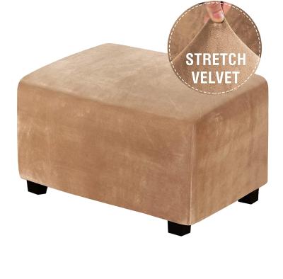 China Jacquard Stretch Rectangle Storage Covers Large Size Velvet Ottoman Covers Footstool Ottoman Cover For Protect Yourself for sale