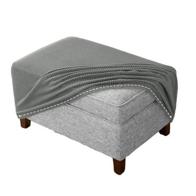 China Jacquard Jacquard Oversized Rectangle Folding Ottoman Cover Storage Stools Ottoman Cover Furniture Protector for sale