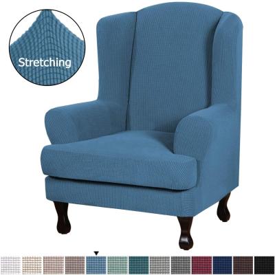 China Stretch Modern Spandex Wing Chair Cover 2 Piece Non Slip Cover Sofa Protect Furniture Modern Sectional Wing Back Chair Slipcover Sofa for sale