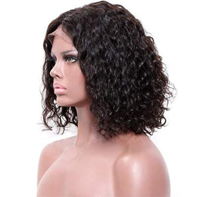 China Kinky Curly Black Lace Front Bob Wigs With Human Hair Deep Wave Women Wig for sale